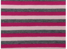 Jersey Ringel grau pink Kombistoff